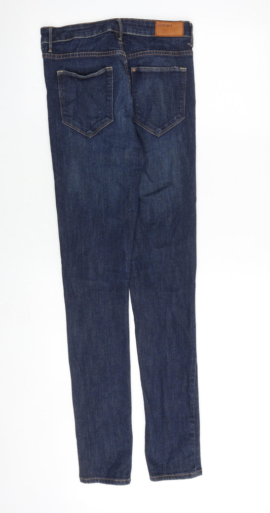 H&M Mens Blue Cotton Skinny Jeans Size 28 in L32 in Slim Zip