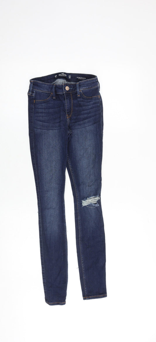 Hollister Womens Blue Cotton Skinny Jeans Size 23 in Regular Zip