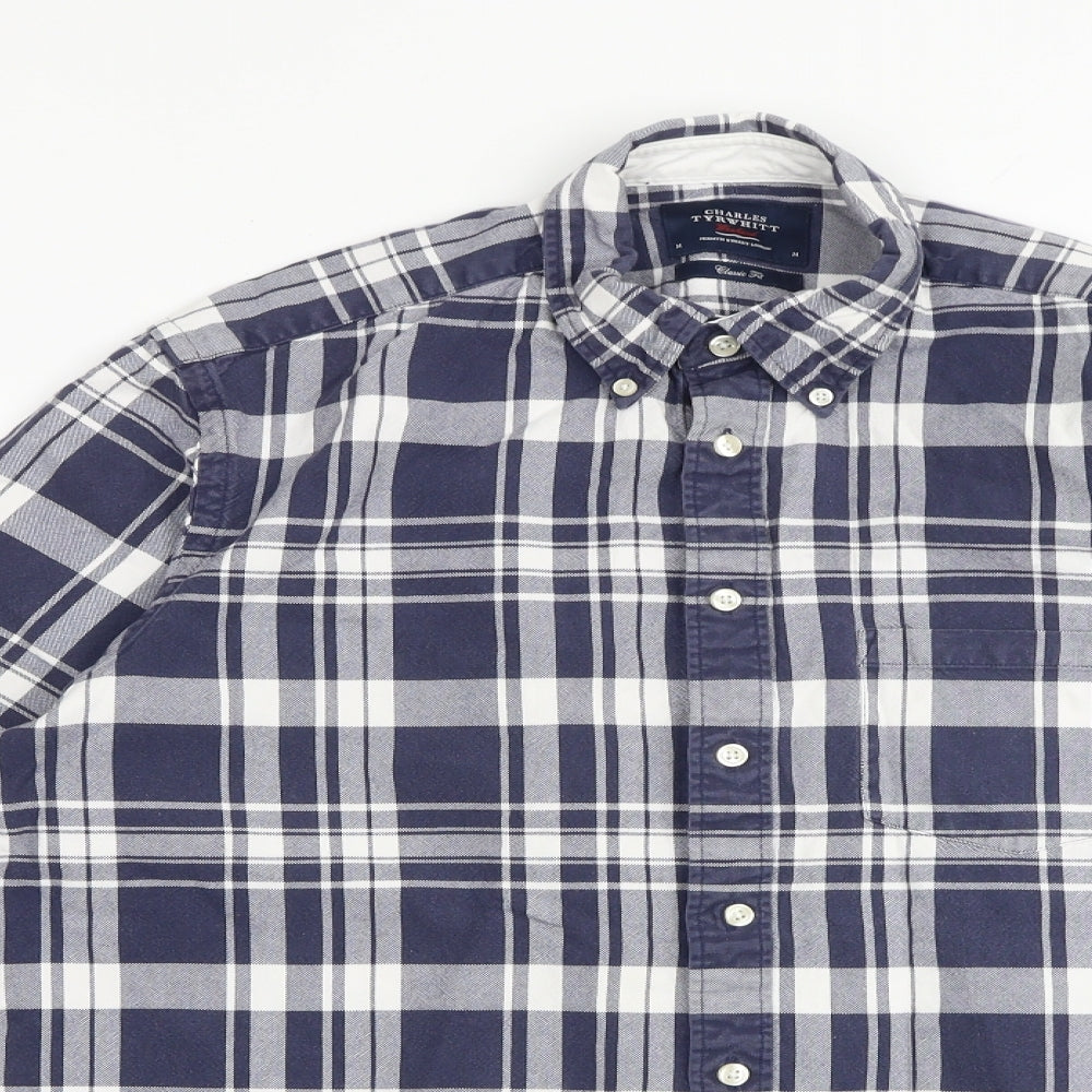 Mens UK Size M Charles Tyrwhitt Blue  Button-Up Long Sleeve Casual Shirt