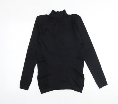 TCA Womens Black Polyester Pullover Casual Size S High Neck Zip
