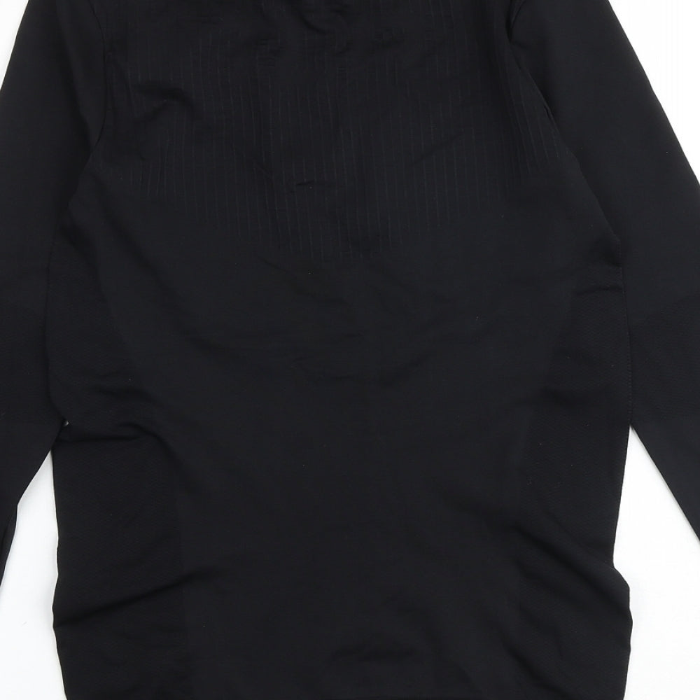 TCA Womens Black Polyester Pullover Casual Size S High Neck Zip