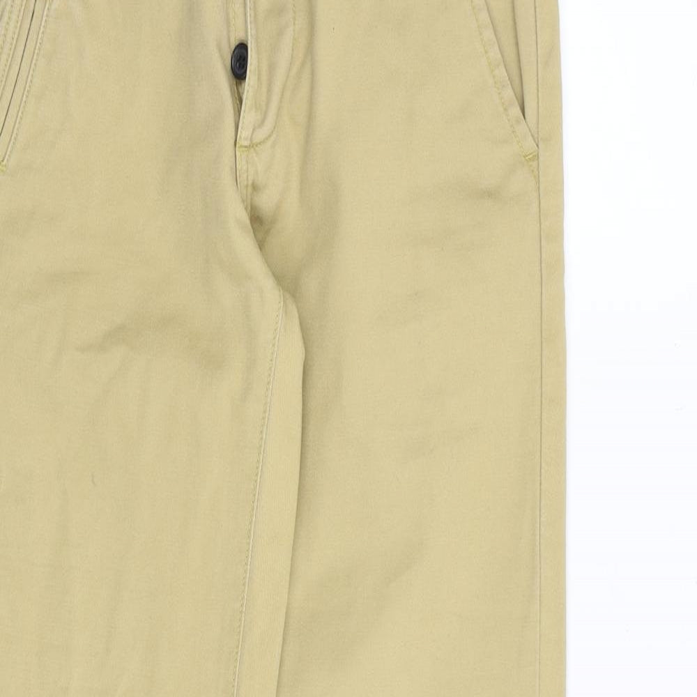 Topman Mens Beige Cotton Chino Trousers Size 28 in Regular Button