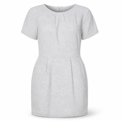 People Tree Womens Grey Geometric 100% Cotton Shift Size 14 Round Neck Zip
