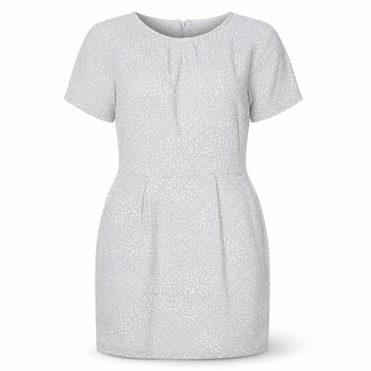 People Tree Womens Grey Geometric 100% Cotton Shift Size 14 Round Neck Zip
