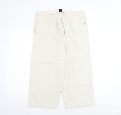 Originals Womens Beige Cotton Trousers Size 14 Regular Zip