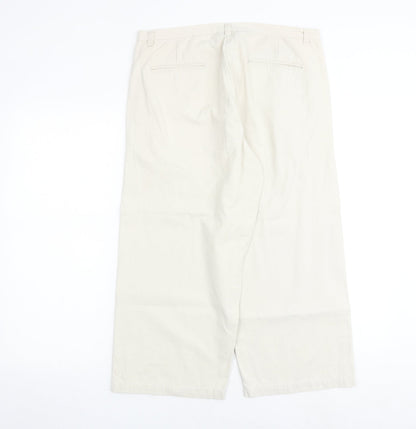 Originals Womens Beige Cotton Trousers Size 14 Regular Zip