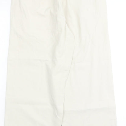 Originals Womens Beige Cotton Trousers Size 14 Regular Zip