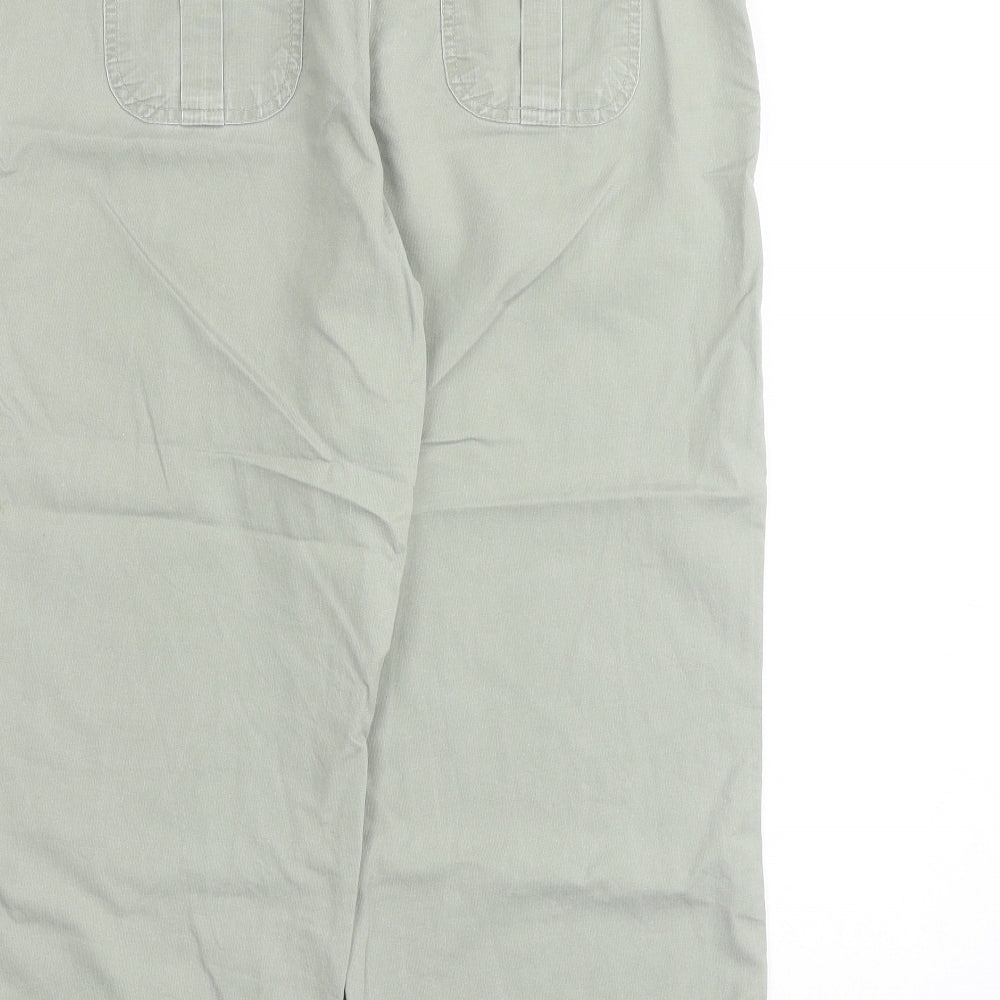 Vintage Canvas Womens Green Cotton Chino Trousers Size 12 Regular Zip