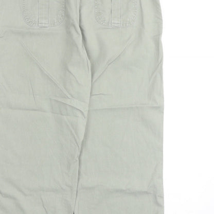 Vintage Canvas Womens Green Cotton Chino Trousers Size 12 Regular Zip