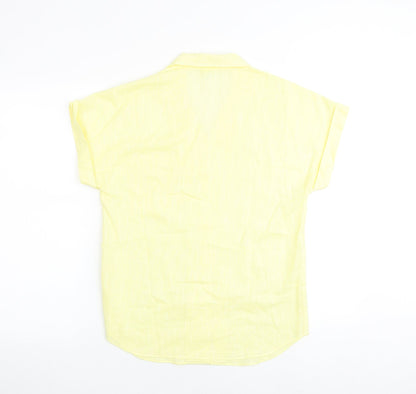 Womens UK Size 10 Canada Yellow Basic Polo