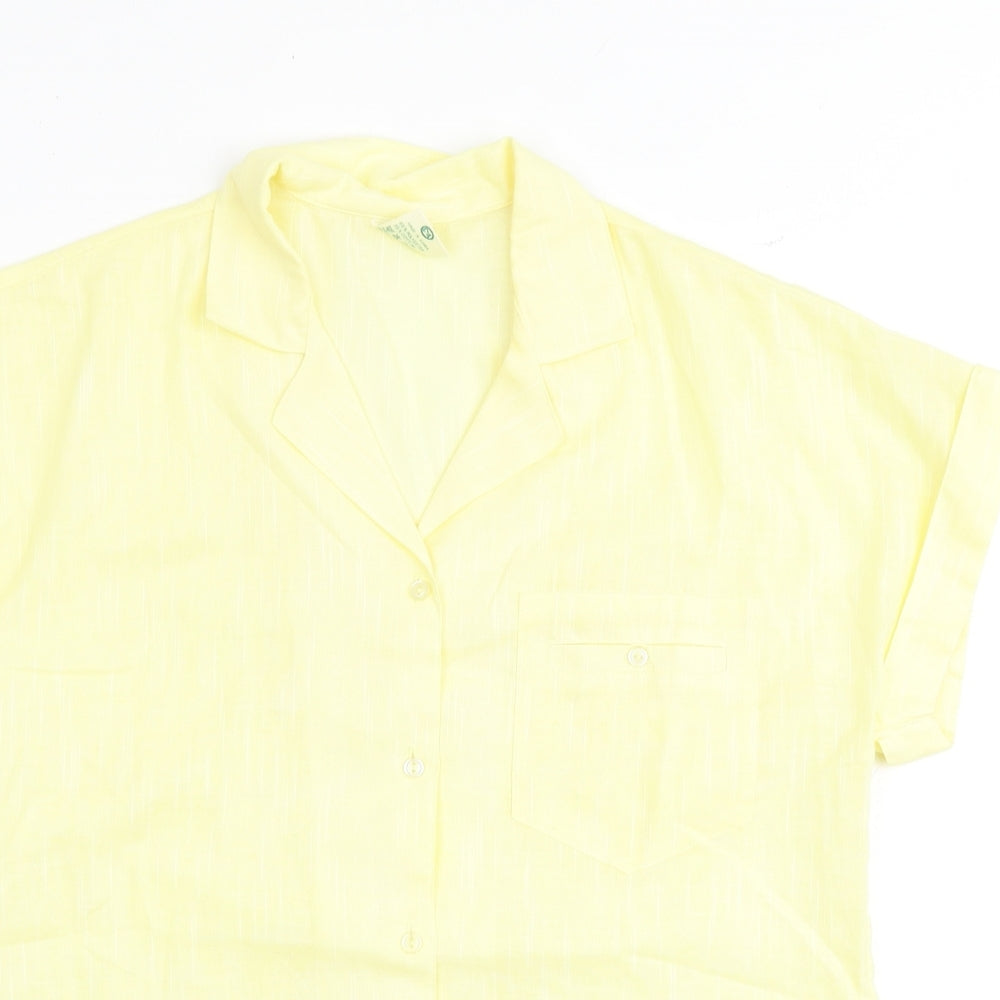 Womens UK Size 10 Canada Yellow Basic Polo