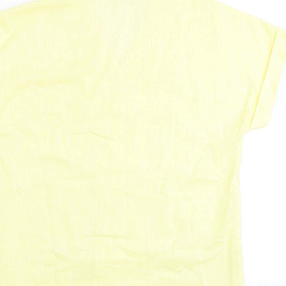 Womens UK Size 10 Canada Yellow Basic Polo