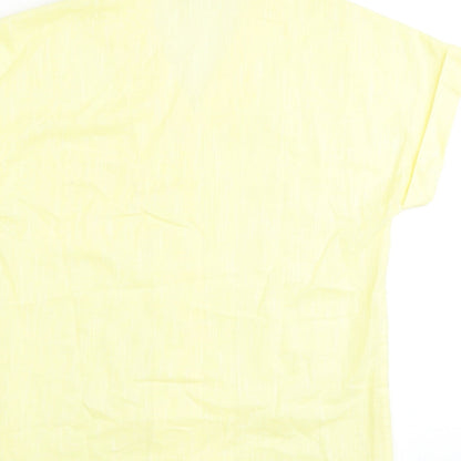 Womens UK Size 10 Canada Yellow Basic Polo