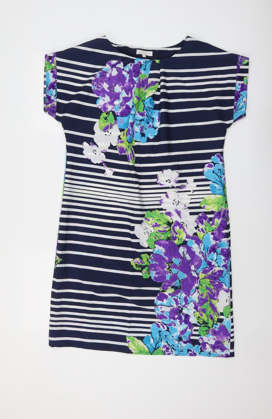 Lakeland Womens Multicoloured Geometric Polyester A-Line Size 10 Round Neck Pullover - Flower stripe pattern