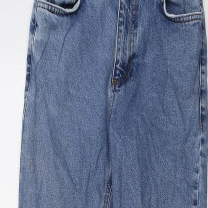 Reclaimed Vintage Womens Blue Cotton Straight Jeans Size 28 in L26 in Regular Button