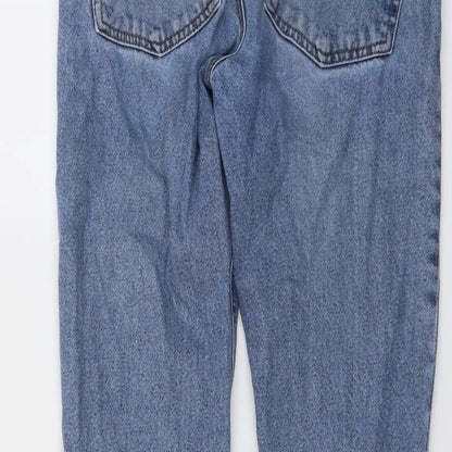 Reclaimed Vintage Womens Blue Cotton Straight Jeans Size 28 in L26 in Regular Button