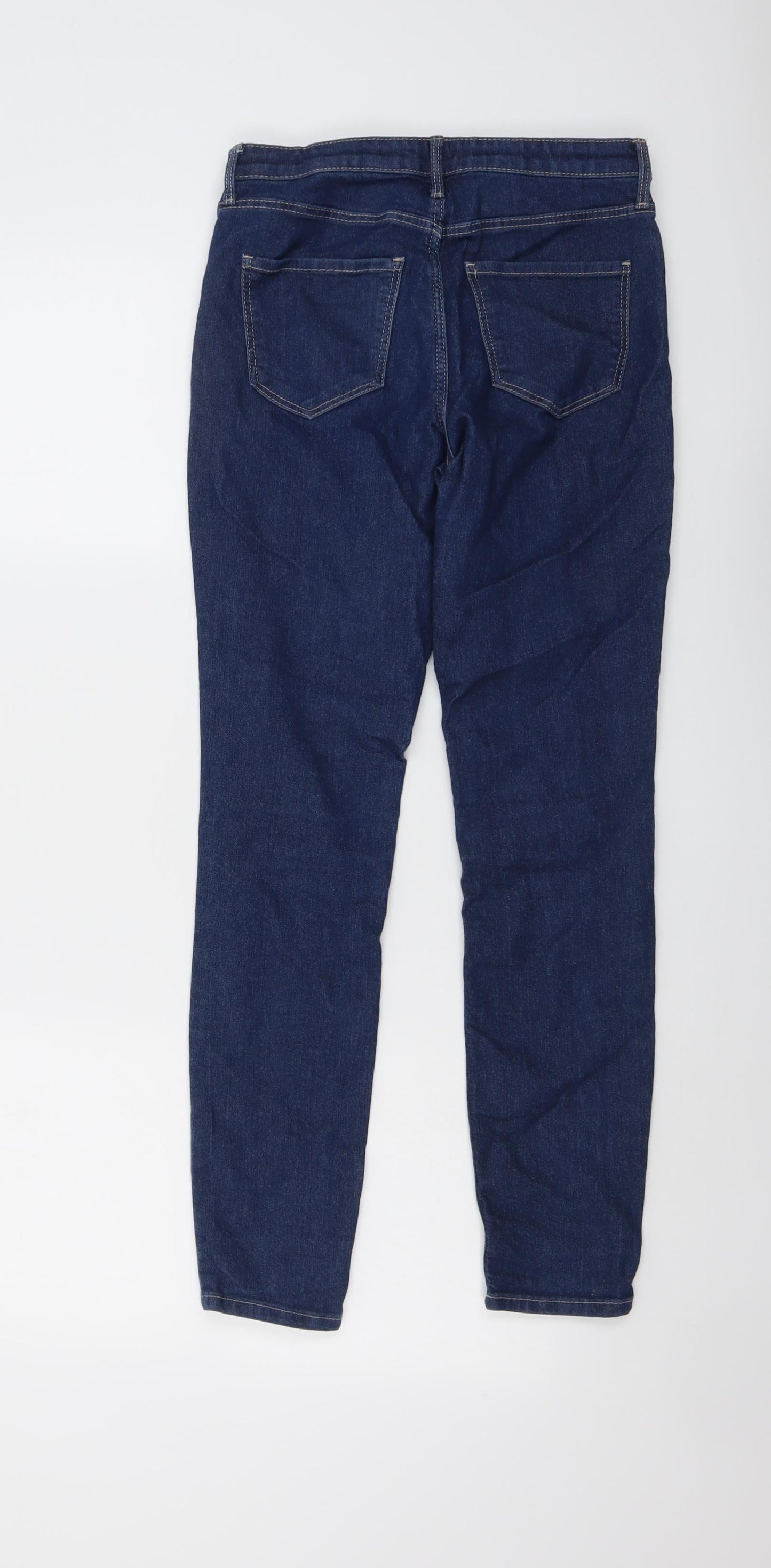 H&M Girls Blue Cotton Skinny Jeans Size 11-12 Years Regular Button