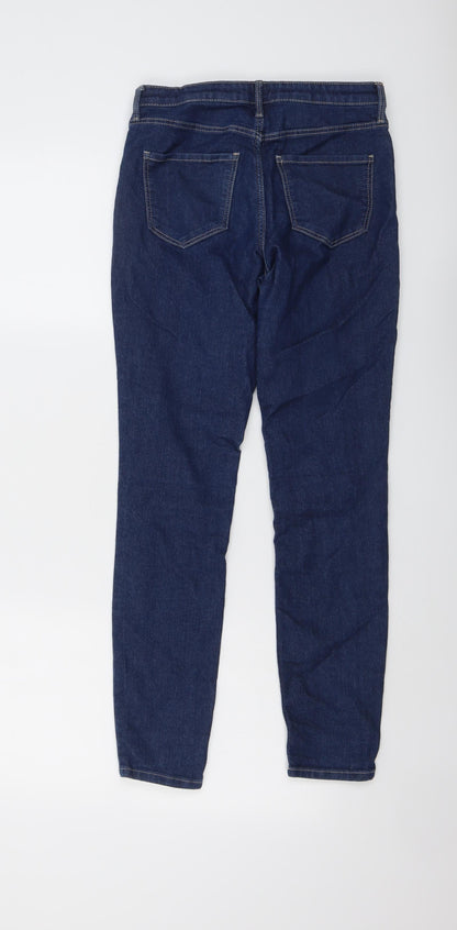H&M Girls Blue Cotton Skinny Jeans Size 11-12 Years Regular Button