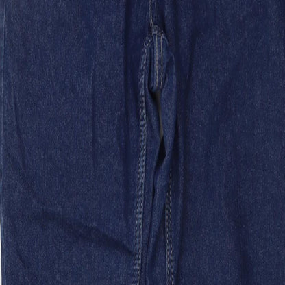 H&M Girls Blue Cotton Skinny Jeans Size 11-12 Years Regular Button