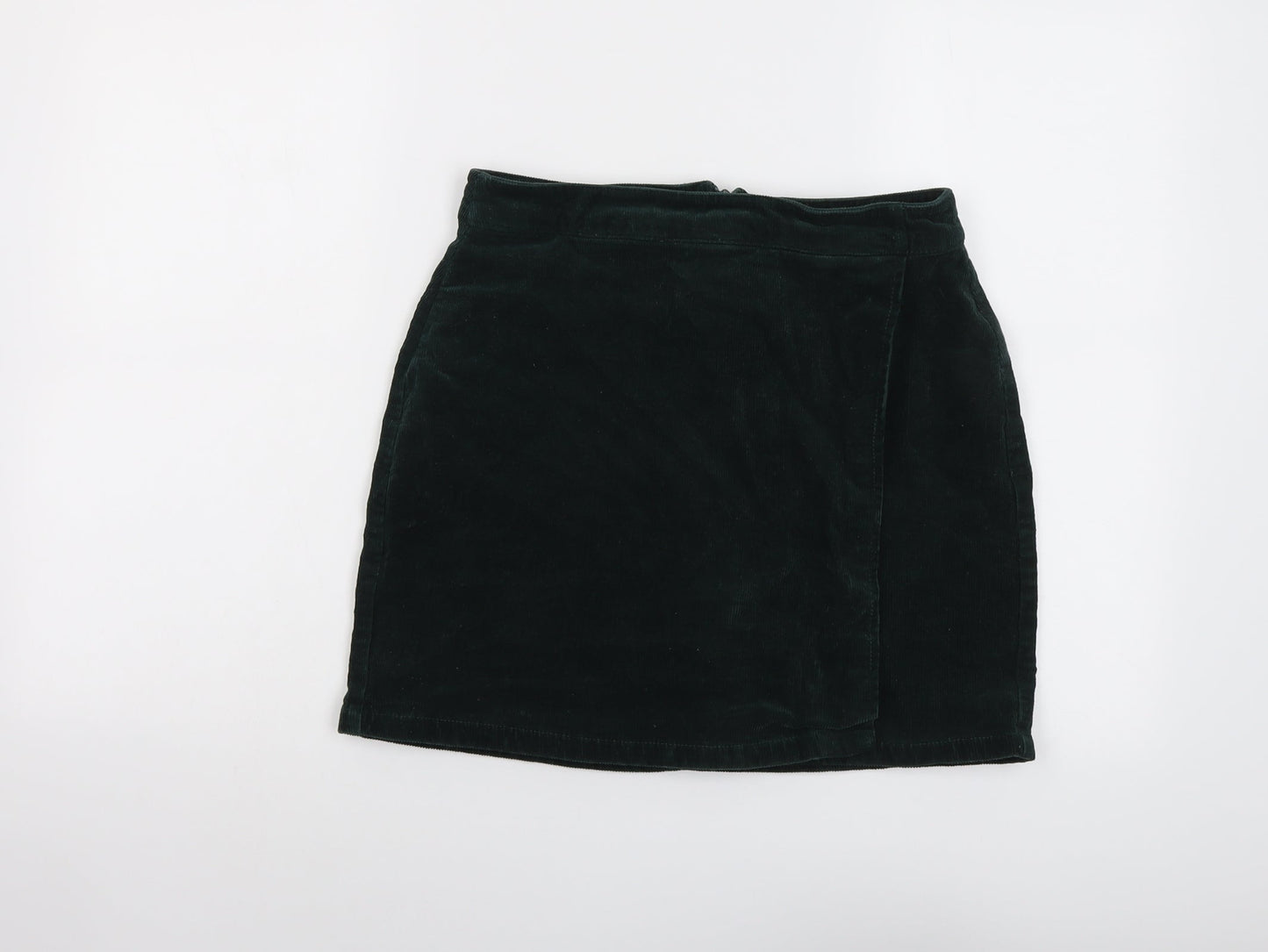 Dorothy Perkins Womens Green Cotton A-Line Skirt Size 10 Zip