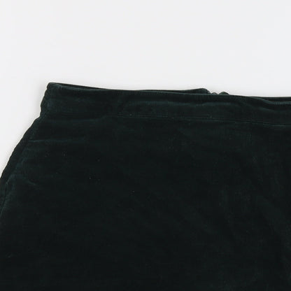 Dorothy Perkins Womens Green Cotton A-Line Skirt Size 10 Zip