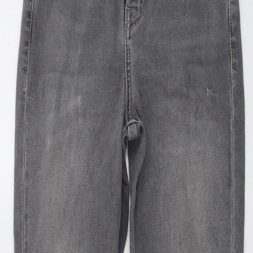 Topshop Womens Grey Cotton Skinny Jeans Size 25 in L27 in Regular Button