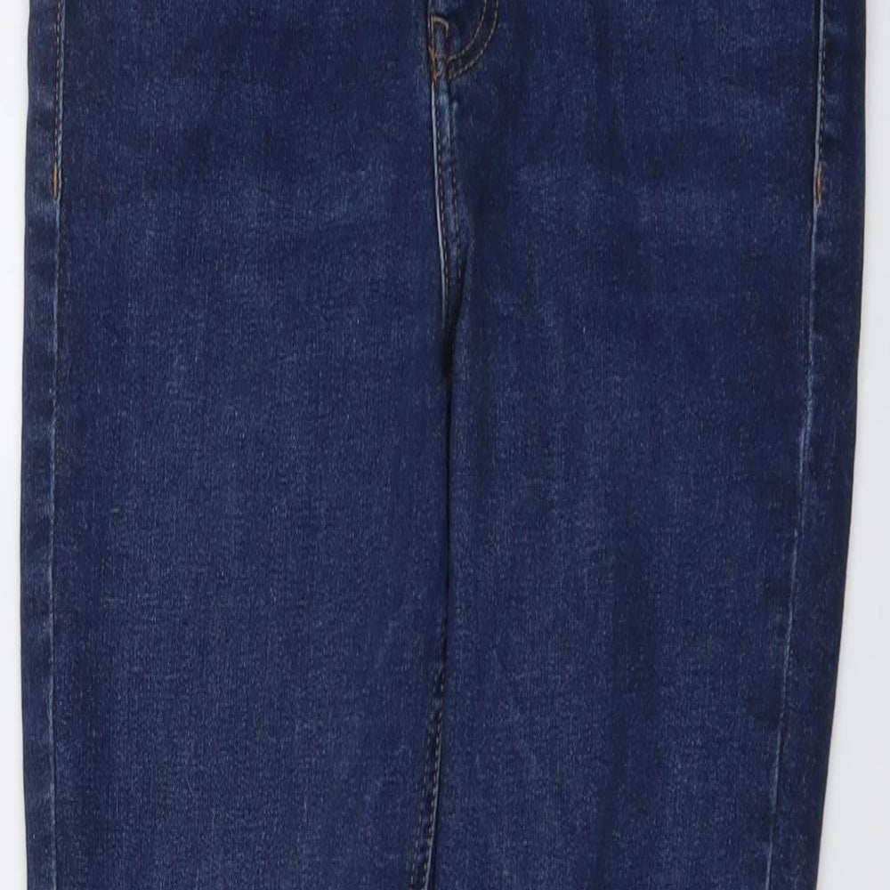 Topshop Womens Blue Cotton Skinny Jeans Size 28 in L26 in Regular Button