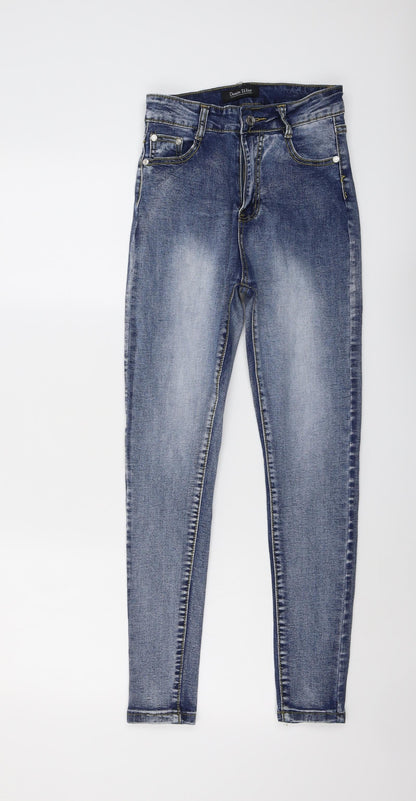 Womens UK Size 8 Denim Wise Regular Fit Skinny Blue Jeans