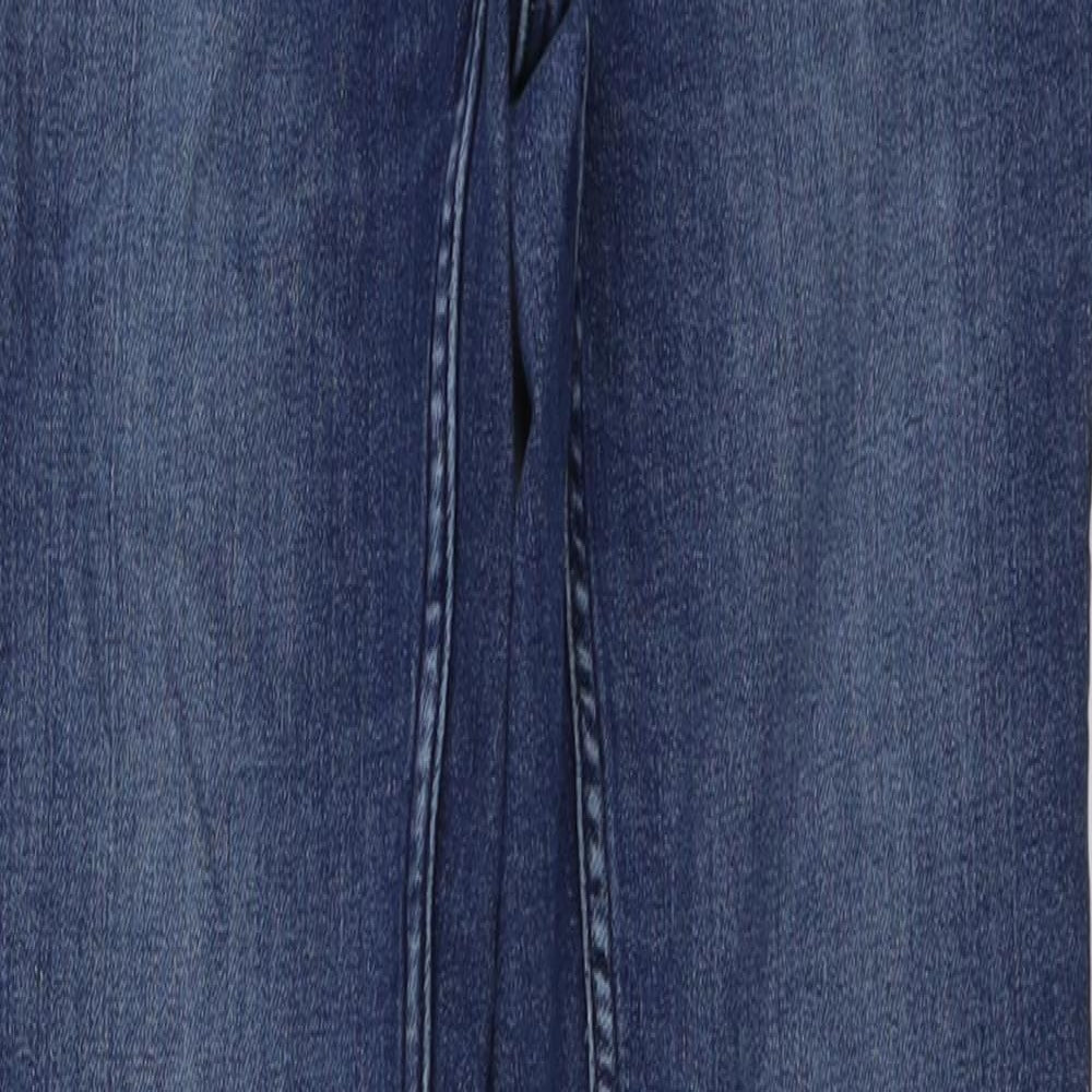NEXT Womens Blue Cotton Straight Jeans Size 8 L29 in Regular Button