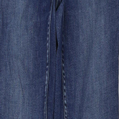 NEXT Womens Blue Cotton Straight Jeans Size 8 L29 in Regular Button