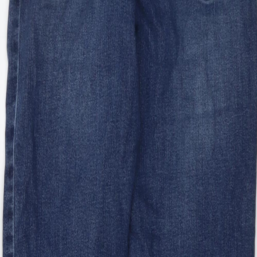 NEXT Womens Blue Cotton Straight Jeans Size 8 L29 in Regular Button