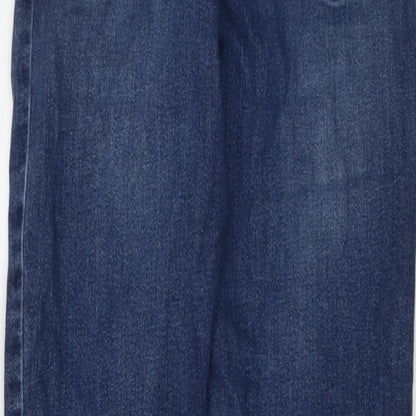 NEXT Womens Blue Cotton Straight Jeans Size 8 L29 in Regular Button