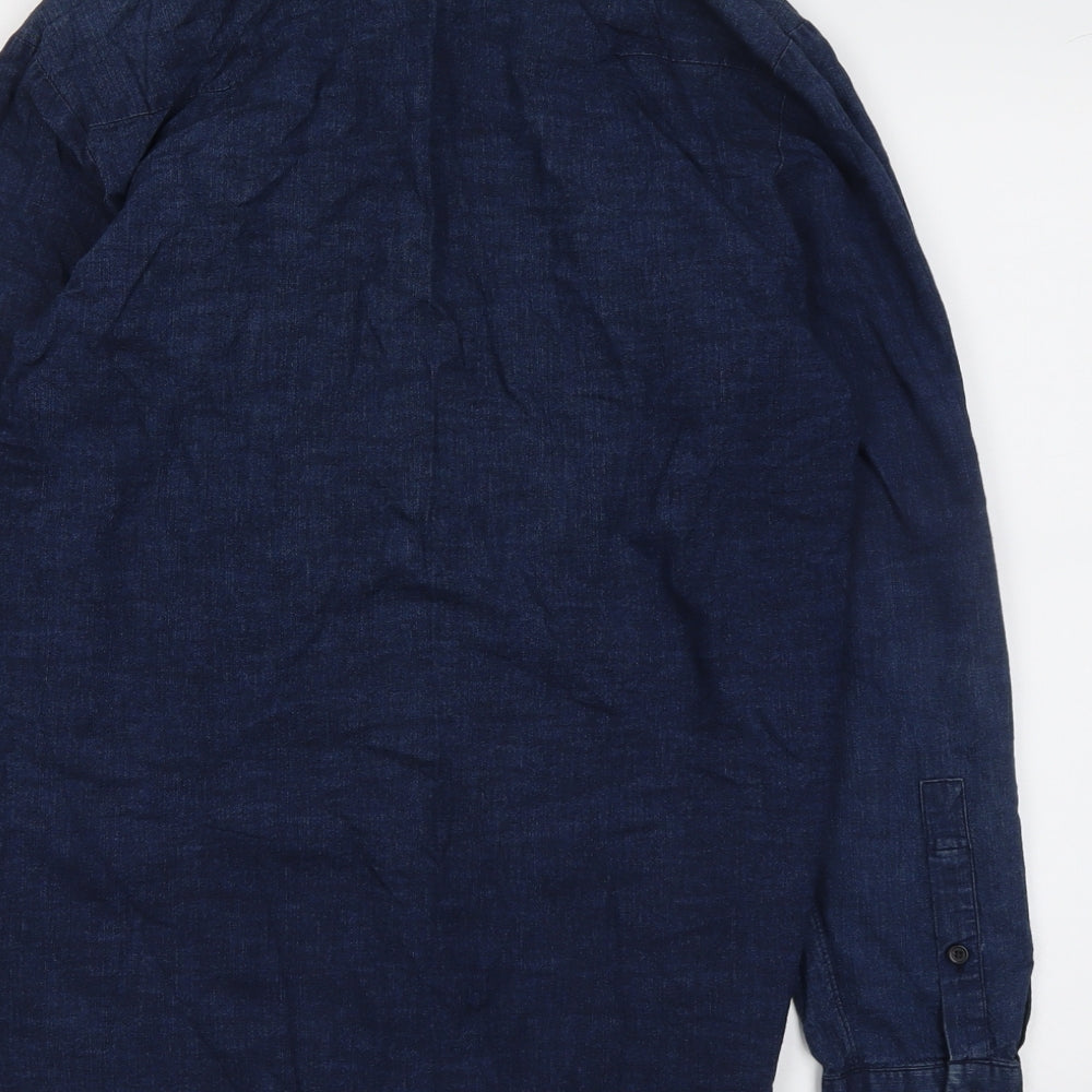 Mens UK Size M Gap Blue  Button-Up Long Sleeve Casual Shirt