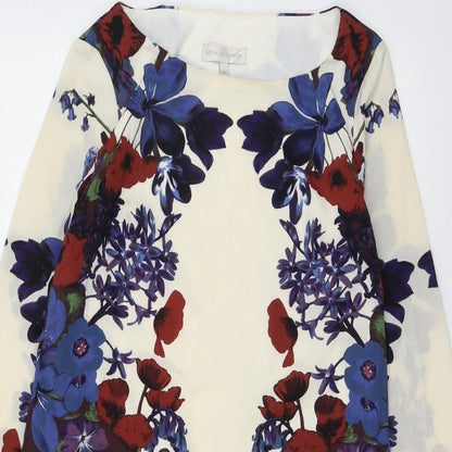 RJR.John Rocha Womens Multicoloured Floral Polyester Sheath Size 8 Round Neck Pullover