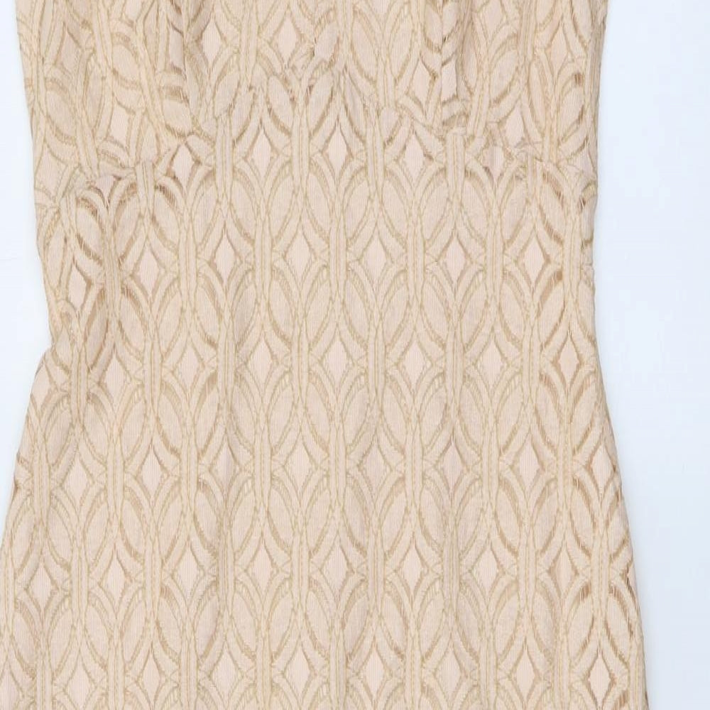 Joanna Hope Womens Pink Geometric Cotton Maxi Size 12 Round Neck Zip
