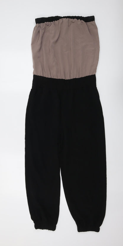 H&M Womens Black Polyester Jumpsuit One-Piece Size 8 Pullover