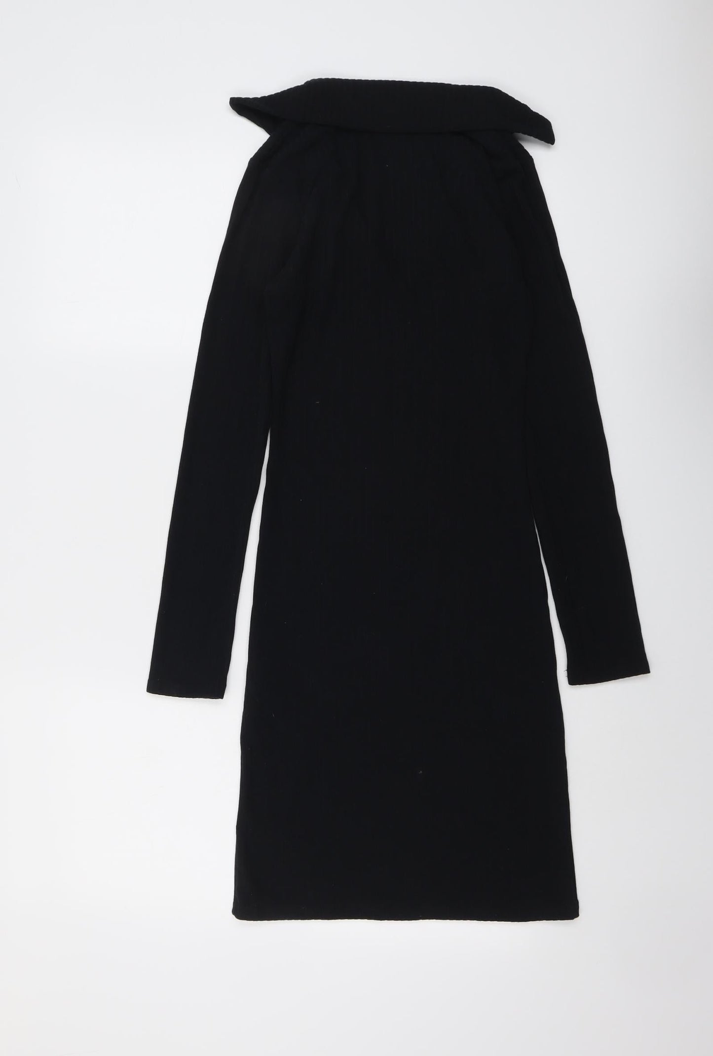 New Look Womens Black Polyester A-Line Size 4 Collared Pullover
