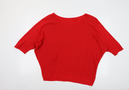 Womens UK Size M Isabella D. Red Pullover Jumper