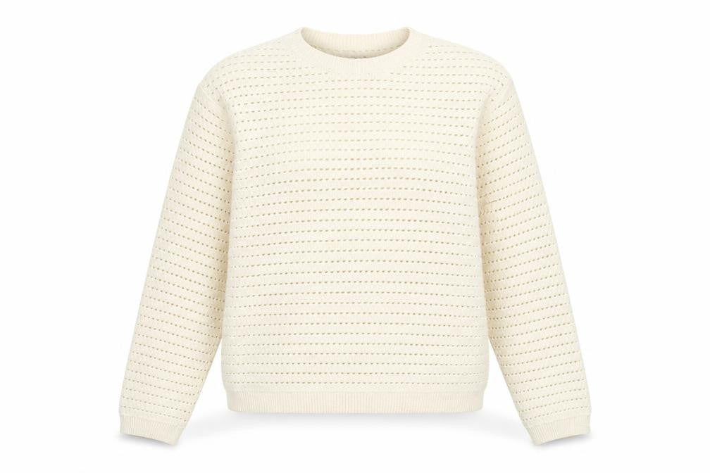 Marks and Spencer Womens Ivory Round Neck Acrylic Pullover Jumper Size S