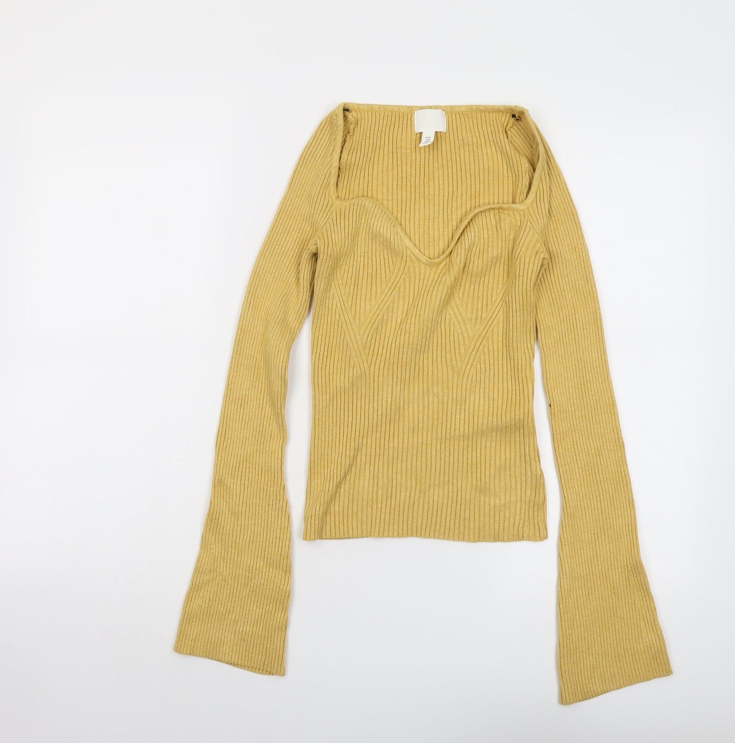 Womens UK Size M H&M Yellow Pullover Jumper