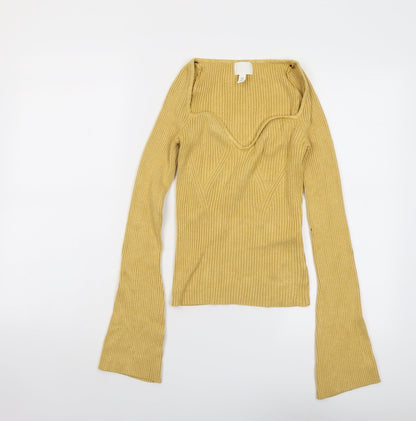 Womens UK Size M H&M Yellow Pullover Jumper
