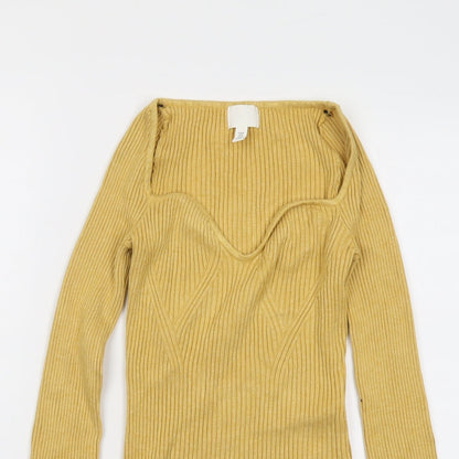 Womens UK Size M H&M Yellow Pullover Jumper