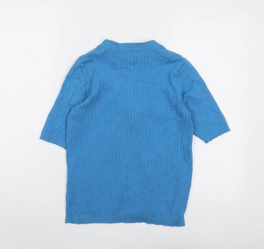 Womens UK Size XS Marks and Spencer Blue Cardigan Jumper