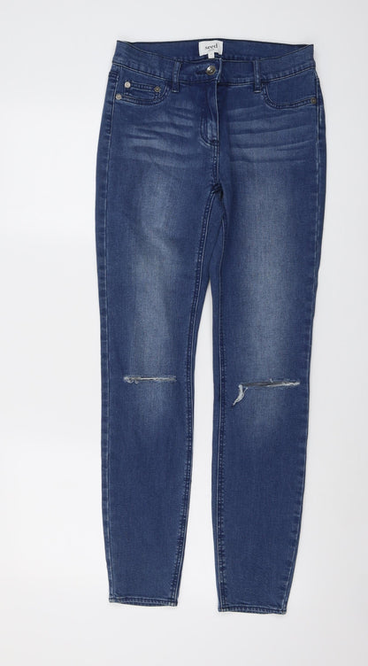 Seed Womens Blue Cotton Skinny Jeans Size 10 L29 in Regular Button