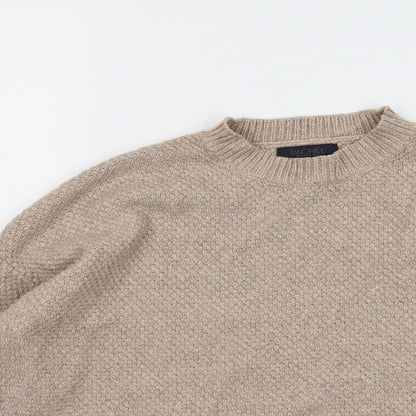 Rachel Womens Beige Mock Neck Acrylic Pullover Jumper Size M