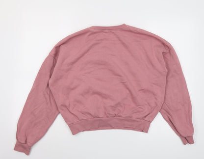 Womens UK Size S Pull&Bear Pink Pullover Sweatshirt