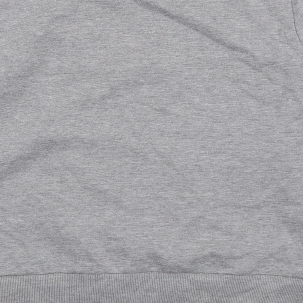 Brand and care label for Red Herring women’s grey polyester pullover sweatshirt, size UK 14, pullover - flower detail