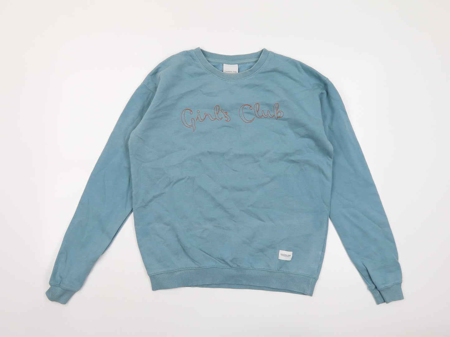 Colourful Rebel Womens Beige Cotton Pullover Sweatshirt Size M Pullover - Girls Club