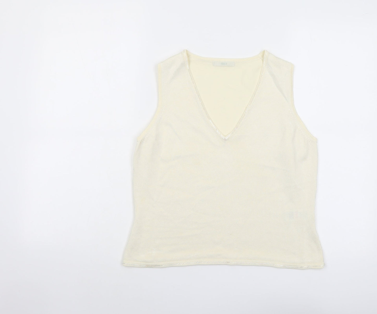 Womens UK Size 14 Marks and Spencer Ivory Basic Tank