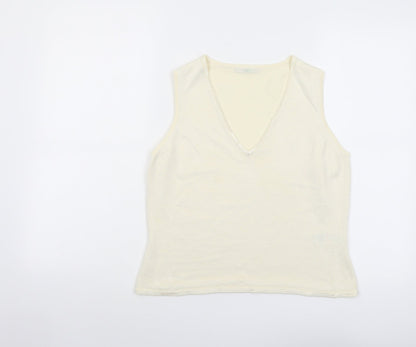 Womens UK Size 14 Marks and Spencer Ivory Basic Tank